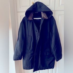 Ermenegildo Zegna parka coat Microtene leather collar hooded water repellent XL